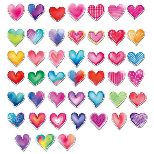 45Pcs Heart Stickers Colourful Heart Decals Self-Adhesive Heart Sticker Love Decorative Labels All-Purpose Gift Labels Stickers Tags for Love Theme Party Decorations Wedding Anniversaries 2Inch