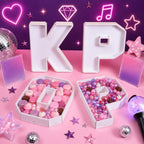 Kpop Birthday Decorations, 10 Inch KPOP Letter Food Trays, 4 Pcs