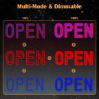 LED Open Signs for Business, exTopGoal 30"x10" Large Ultra Bright Open Sign with Remote Control, Dimmable Business Open Sign for Store Shop Storefront Window Door Wall- Red&Blue Red & Blue 30" x 10"