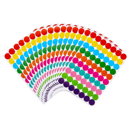 Tamaki 1120 Pack Dot Stickers Small Circle Stickers 3/4 inch Colored Stickers Dots, Round Color Coding Stickers for Office Student Classroom,10 Assorted Colors