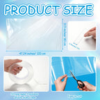Pangda 31.5 x 47.24 inches Broken Window Cover with Nano Double-Sided Tape, Pre-Cut Transparent PVC Car Window Covering Film, Temporary Car Glass Fix Kit for Broken Glass Replacement Protection
