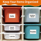 44 Pcs Storage Bin Labels, 3×5 in Index Card Holder, Clear Adhesive Pockets
