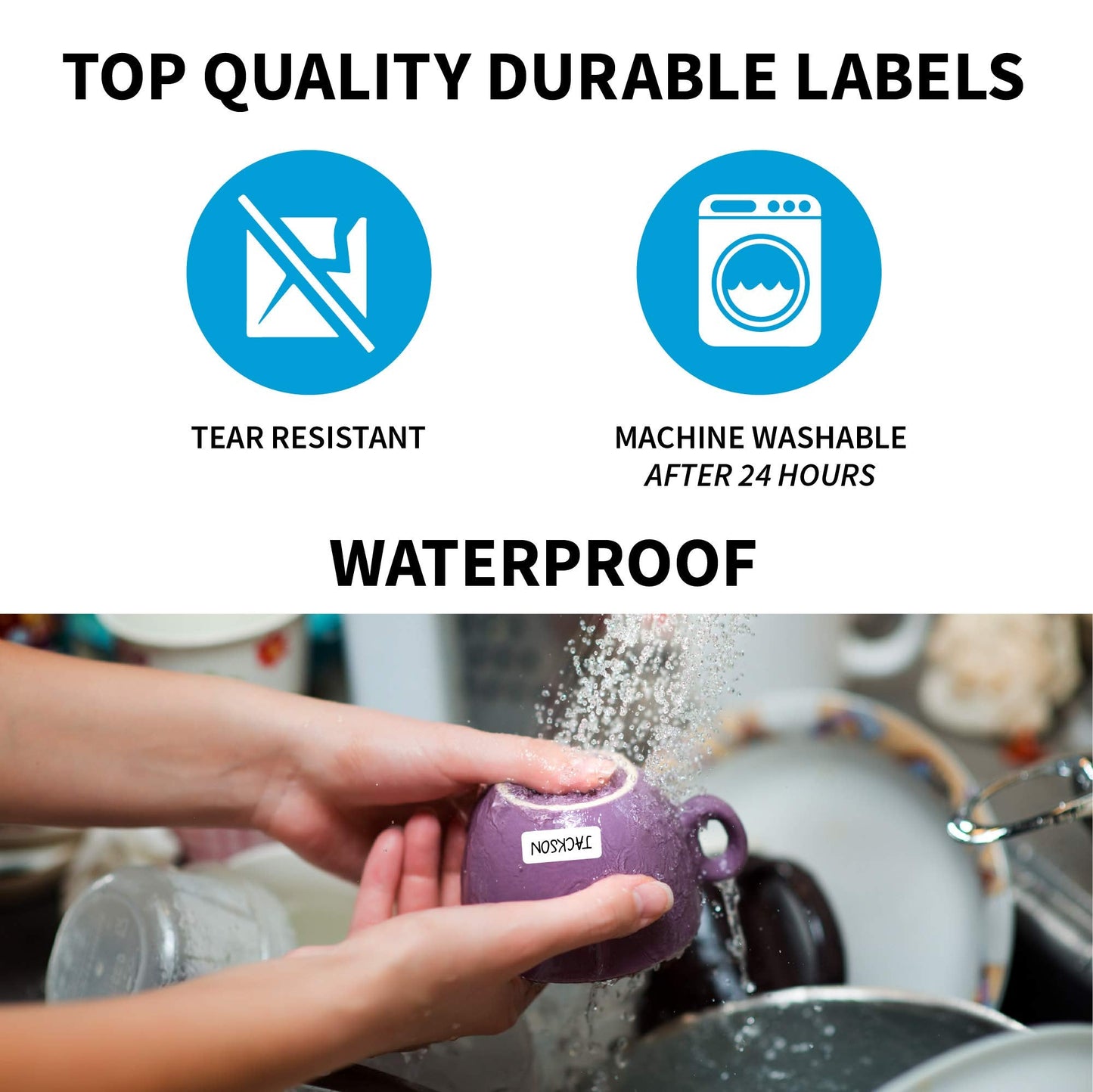 Ez Kids Clothing Labels Self-Stick No-Iron Write-On | Great for Children & Adults | Washer & Dryer Safe | School, Camp, Nursing Care, Toys, Organizing, All Purpose | 1 Sheet of 60 Blank Labels