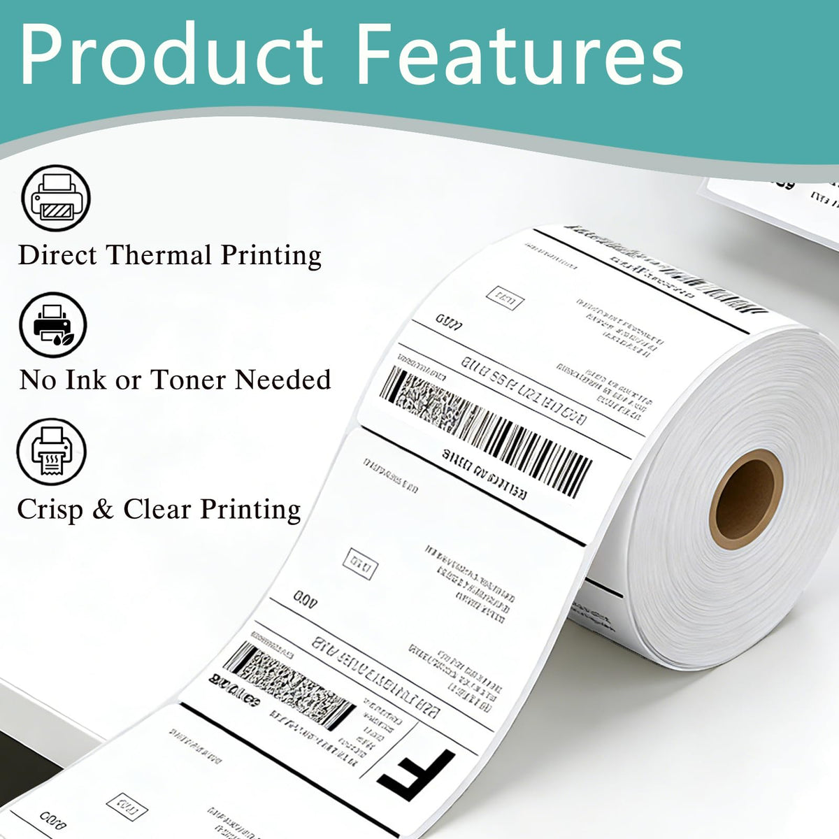 500 Pcs 4"x6" Direct Thermal Shipping Labels, 1 Roll