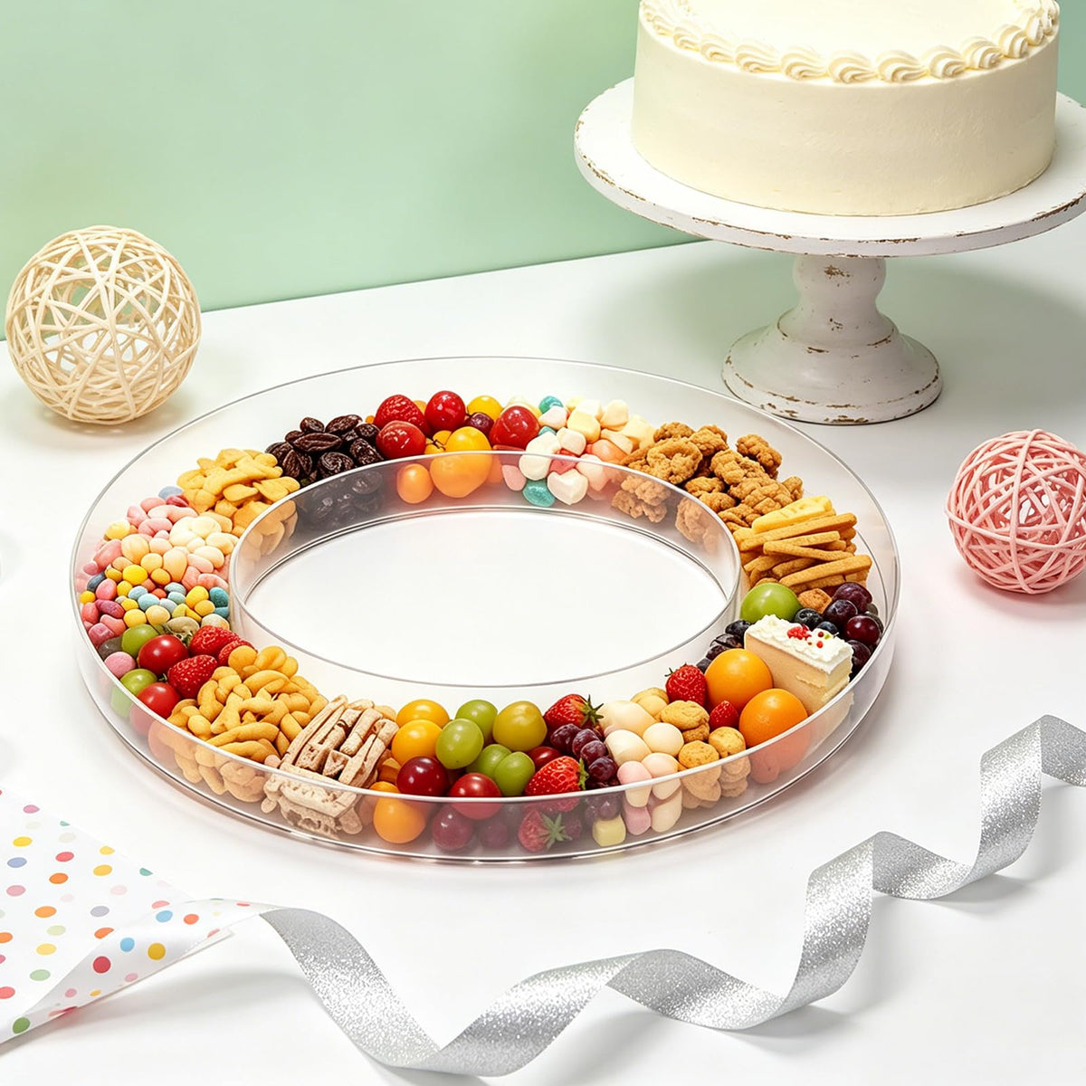 uxcell 13.8 Inch Number Charcuterie Tray, Clear Acrylic Box Reusable