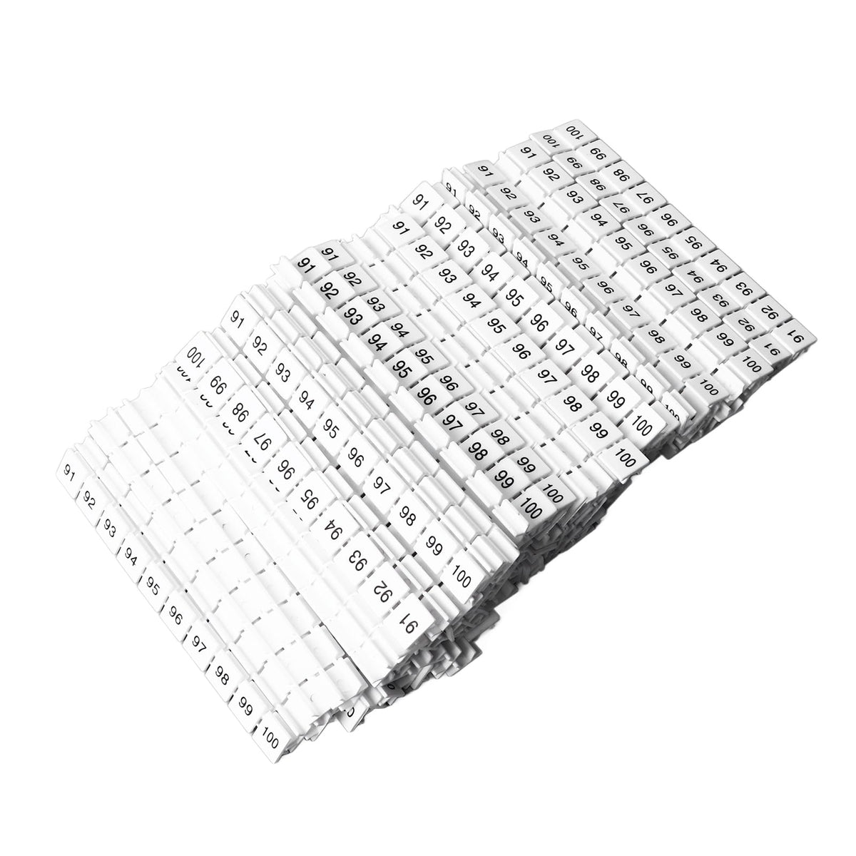 100Pcs Terminal Block Marking Labels UK10N Terminal Blocks Numbered Strips (91-100) Easy Cutting Clear Wiring Identification Cable Management