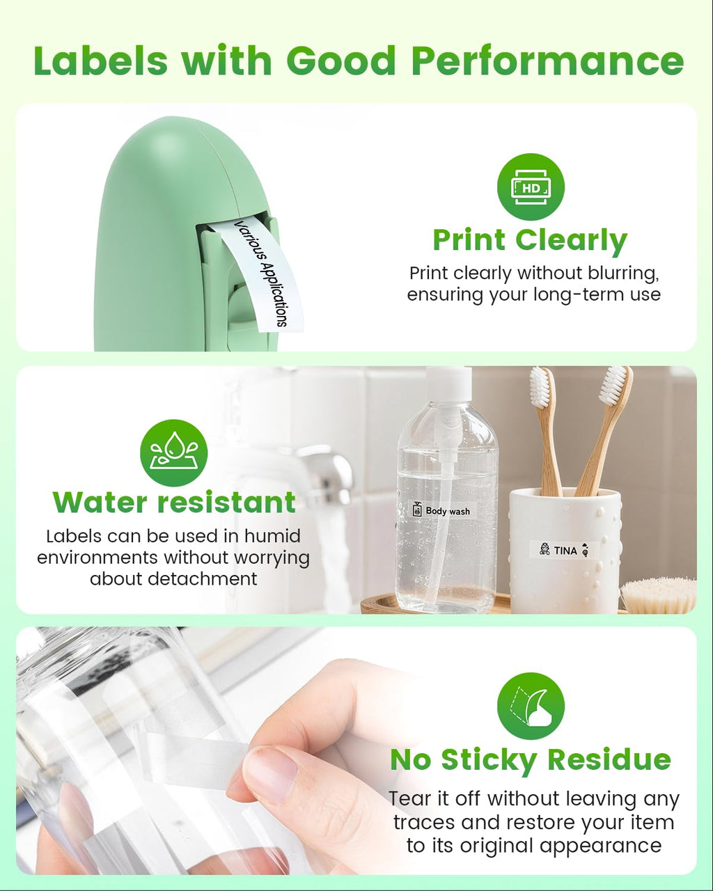 6 Rolls Compatible with SUPVAN E10 & SUPVAN E11 Bluetooth Label Maker 6
