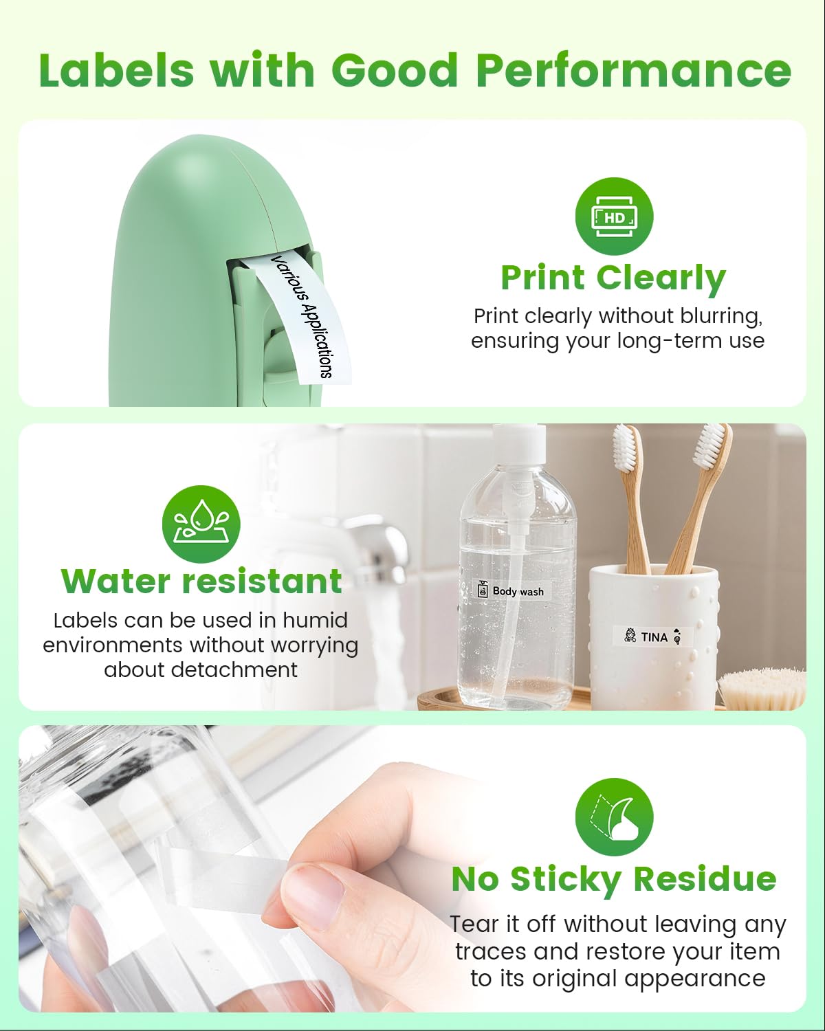 6 Rolls Compatible with SUPVAN E10 & SUPVAN E11 Bluetooth Label Maker 6