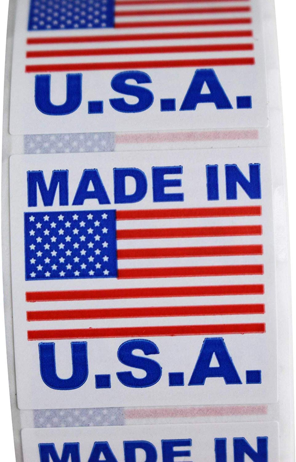 DREAM ART 1 Roll "Made in USA" Pre-Printed Labels Stickers (1" x 1") ; 1000 Labels per Roll Made in Usa Stickers Labels