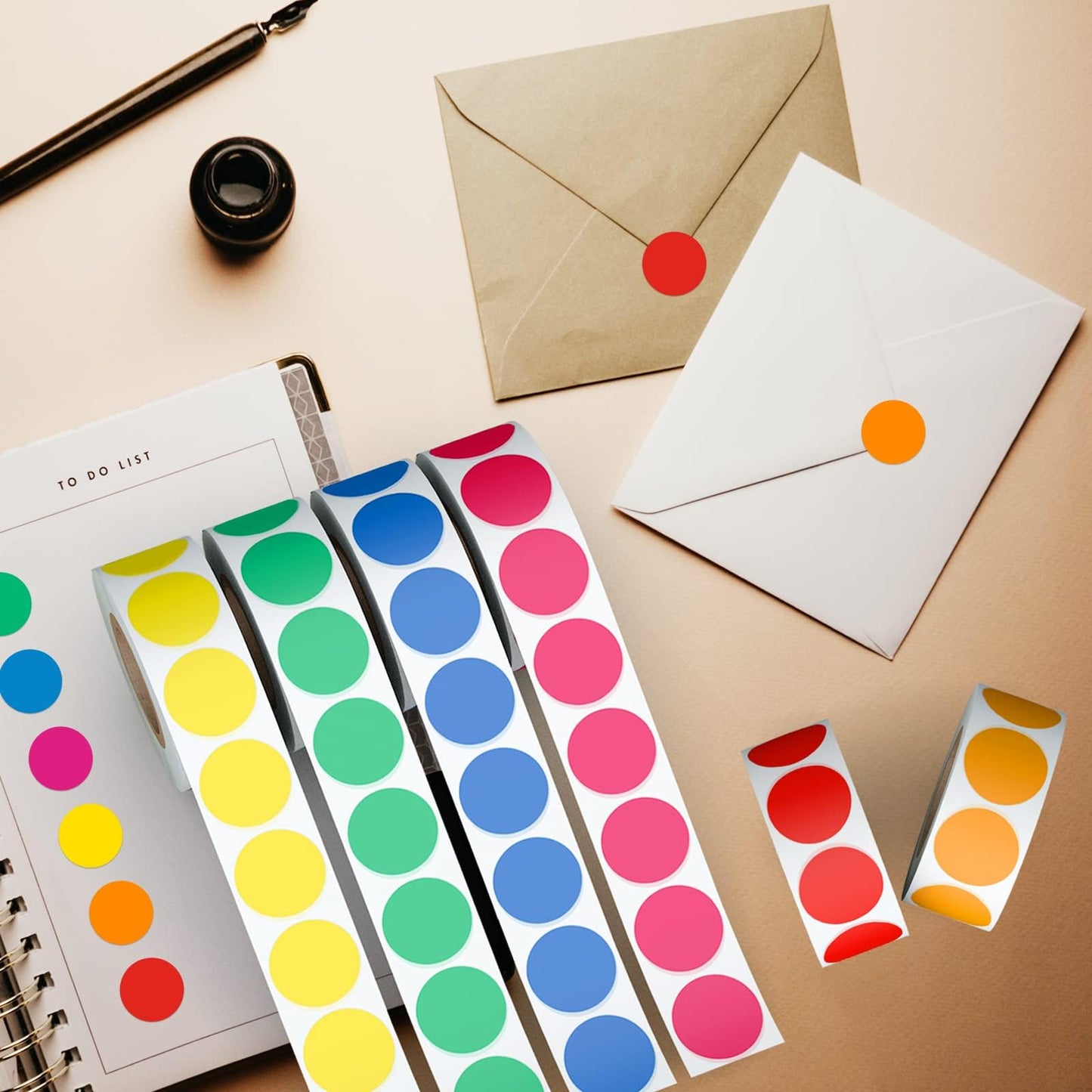 AveneMark 3000Pcs 3/4" Color Coding Labels Circle Dot Stickers,Round Yard Sale Stickers with Bright Yellow Green Red Pink Orange Blue, Garage Sale Price Stickers(6 Rolls,500 Labels/Roll) 3000 Pcs Stickers