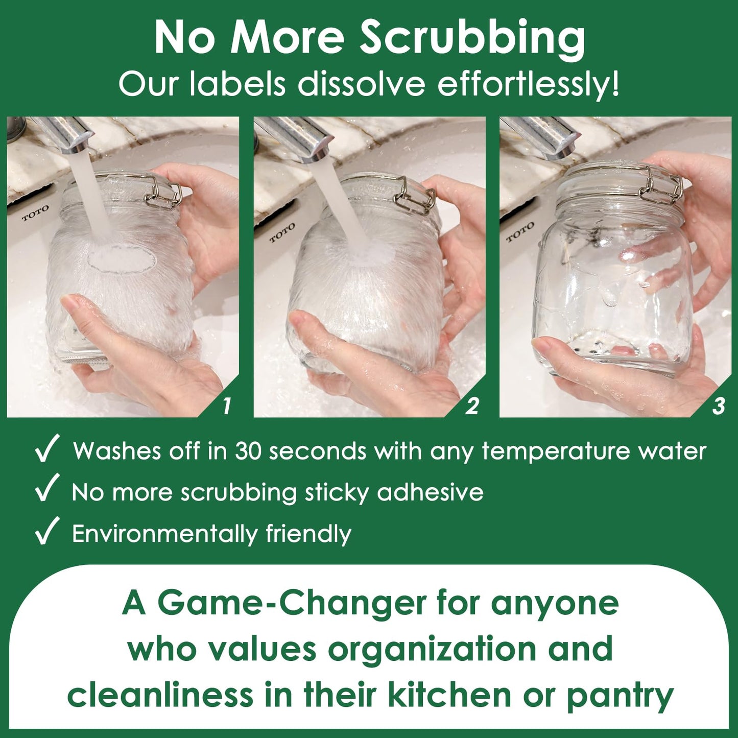 200 Dissolvable Canning Labels for Mason Jars, 1 x 2⅛ inch Food Labels, Tiny Canning Jar Stickers Removable with Water
