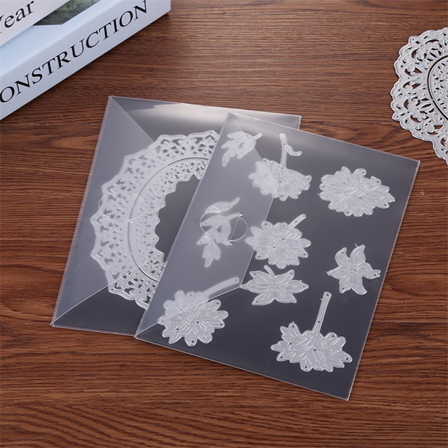 Large Dies and Stamp Storage Pockets and Rubber Magnetic Sheets 10PCS Strong Stick-up Magic Sticker Storage Pockets & 10 PCS 0.5mm Thickness Magnetic Sheets 48PCS Label Stickers Stamp and Dies Storage E