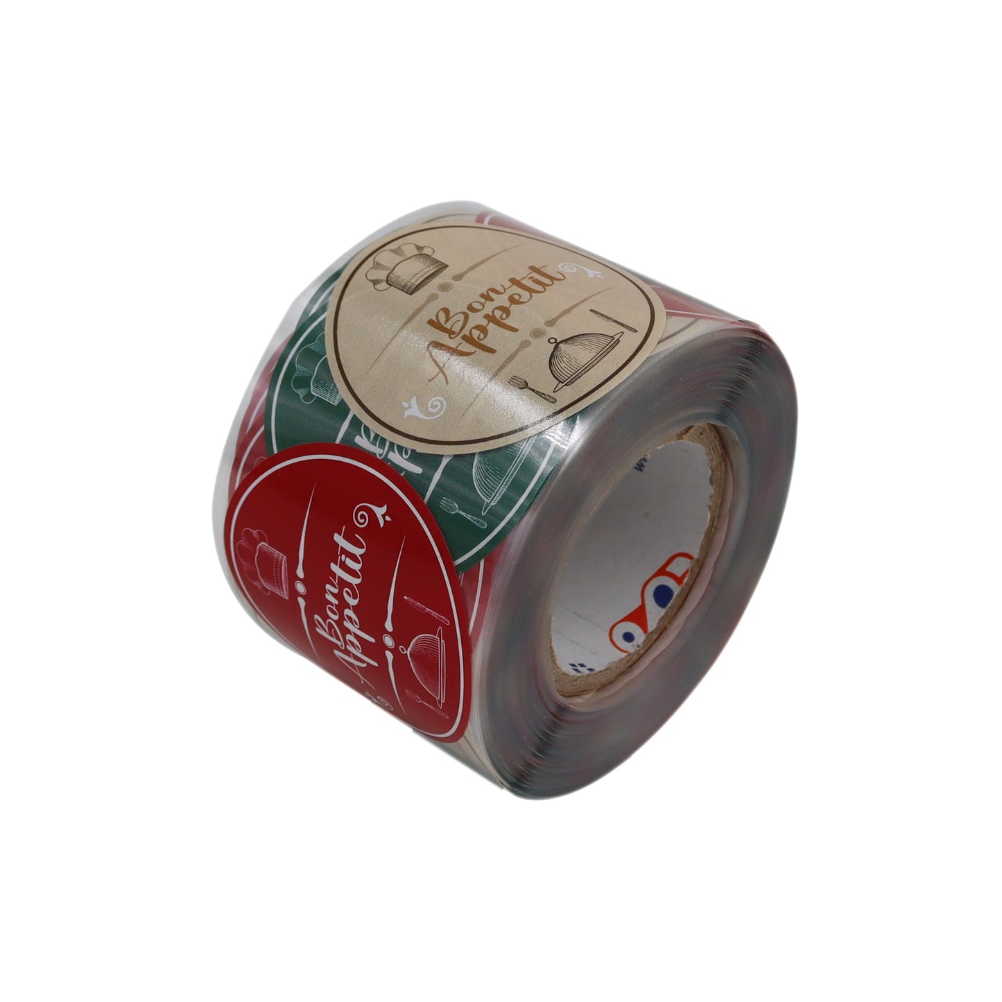 Bon Appetit Label Roll, 2 inch, 500 Piece Labels for Food Service, Bakery Packaging, Enjoy Your Meal Sticker