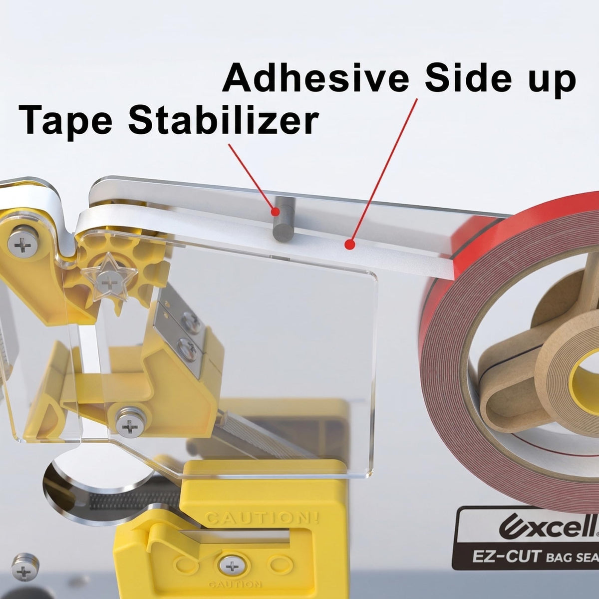 by Excell Tape Bag Sealer with Integrated Trimmer & Stabilizer, ET-606STK Stainless Steel