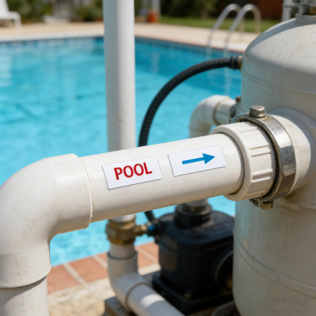 1440 Pcs Pool Equipment Identification Labels Piping Identification Sticker Plumbing Piping Part Labels Swimming Pool Maintenance Label for Swimming Pool Plumbing Spa Equipment