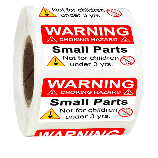 wootile Choking Warning Hazard Labels 1x 2 Inch Choking Warning Labels Red Small Parts Suffocation Warning Stickers Not for Children Under 3 Years Label for Packing Shipping 500 pcs 1 x 2Inch