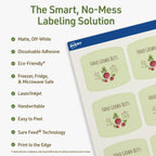 Avery Dissolvable Arched Square Labels, Sure Feed Technology, 2" x 2-3/16", Matte White, Print-to-The-Edge, Laser/Inkjet Printable, 120 Labels Total