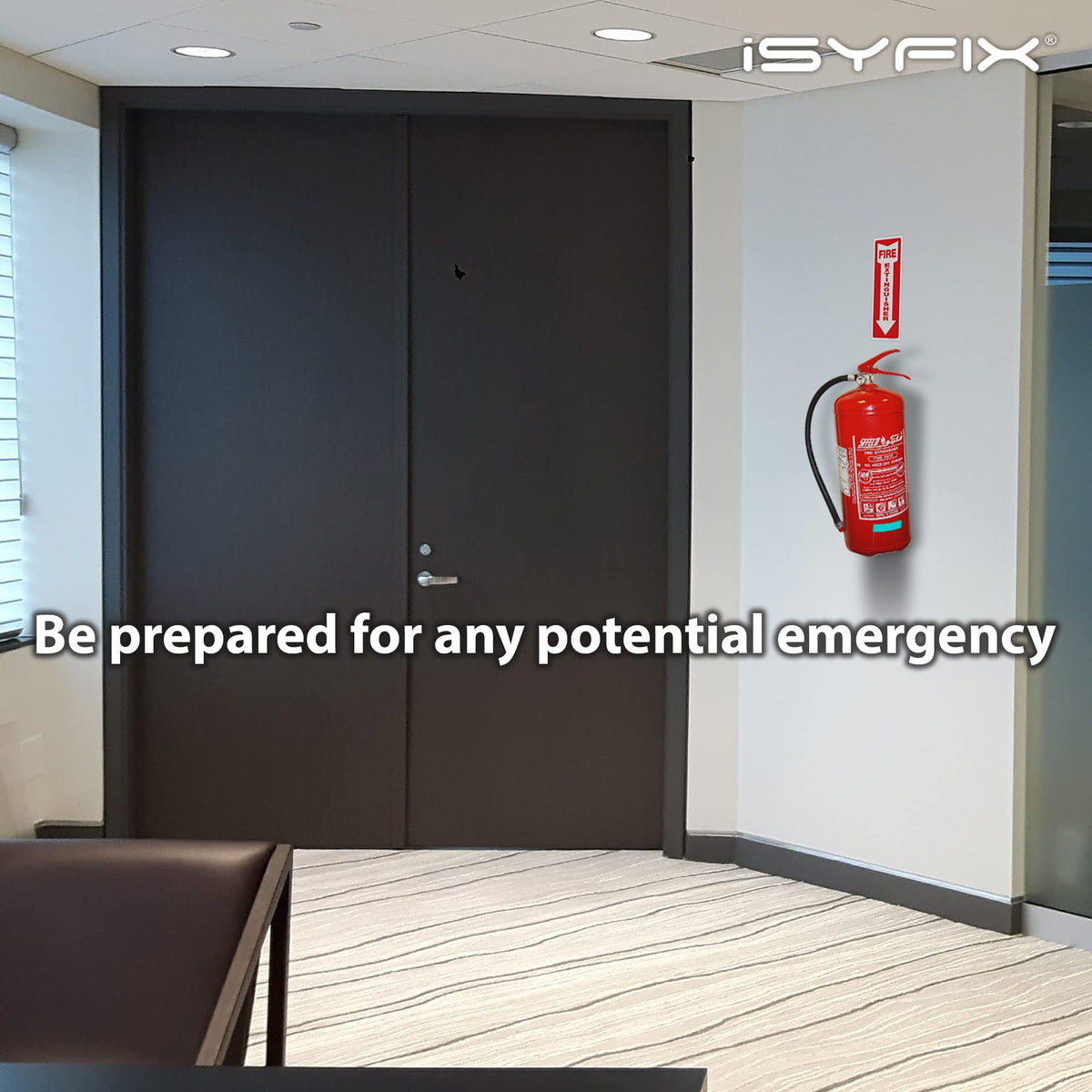 iSYFIX Safety Sign Bundle: Emergency Exit Stickers, Fire Extinguisher Stickers, and Exit Signs Stickers