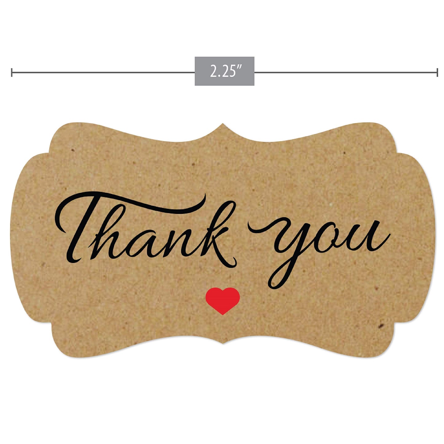 easykart labels 2500 Kraft Thank You Sticker Labels | 2.25" x 1.25" Size | Highly Recommended for Birthdays, Weddings, Bridal Showers and Perfect for Small Business Owners (5 Pack) 2500 Stickers