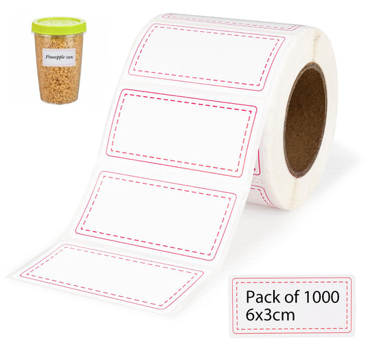 Freezer Labels,1000pcs Food Storage Stickers,1.18 x 2.36 in Refrigerator Freezer Paper Label Easy Clean and Write On,Stickers Food Label for Container Bottle Kitchen Restaurant Use,Red Red Line