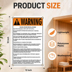 2 Pack Sauna Room Regulations Warning Signs