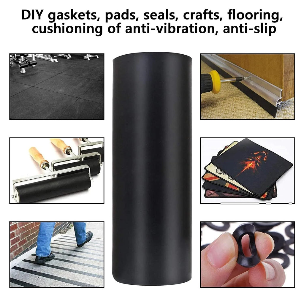 Neoprene Rubber Strip Roll,11.8" Wide × 48" Long by 1/8"(.125)" Thick, Easy Cut Solid Neoprene Rubber Sheet for DIY Gaskets, Pads, Seals, Crafts, Flooring,Weather Stripping, Anti-Slip,Leveling 11.8" Wide x 48" Long 1/8(.125)" Thick