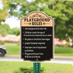 Playground Rules Sign Playground Signs Kids Children Adult Safety Traffic Sign 12x18 Inches Metal Reflective Sturdy Rust Aluminum Weatherproof Easy To Install Outdoor 2 Pack
