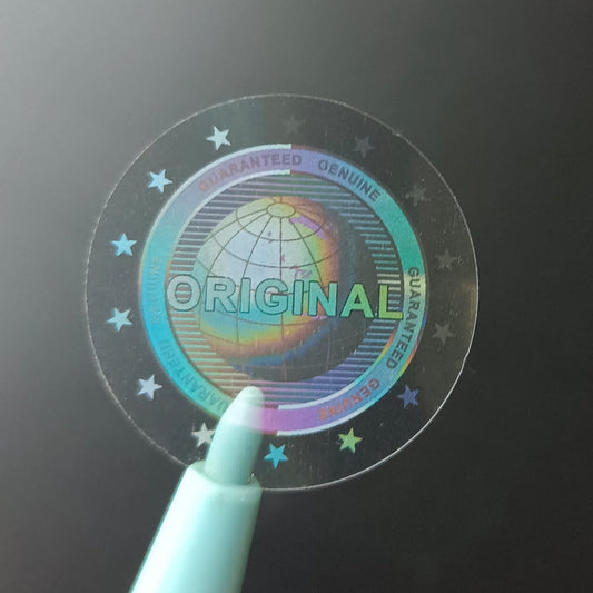 180pcs Crystal Hologram Tamper Proof Stickers high Security Labels Genuine Guaranteed and Original Seal Sticker Warranty Void Labels(1 inch) (Transparent) Transparent