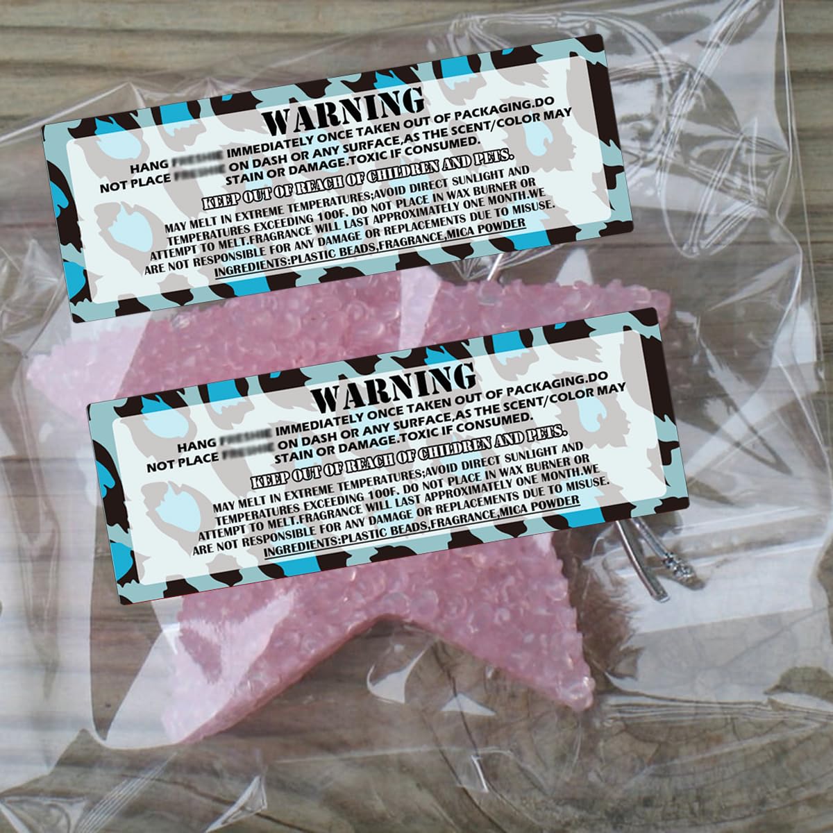 Car Freshness Warning Label Stickers - 300 Pcs, 1 x 3.5 inch, Blue