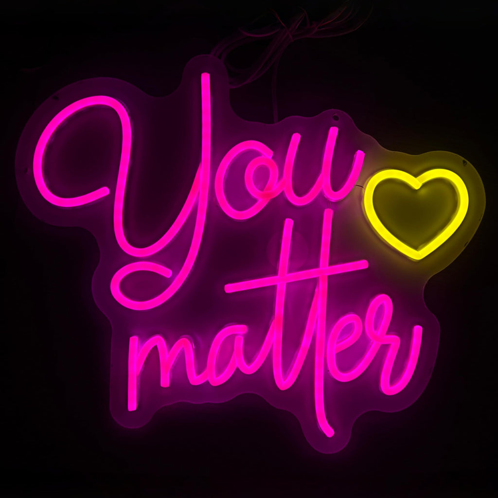 You Matter Neon Sign Motivational Positive Quote LED Wall Decor-14.8"x13.4" You Matter