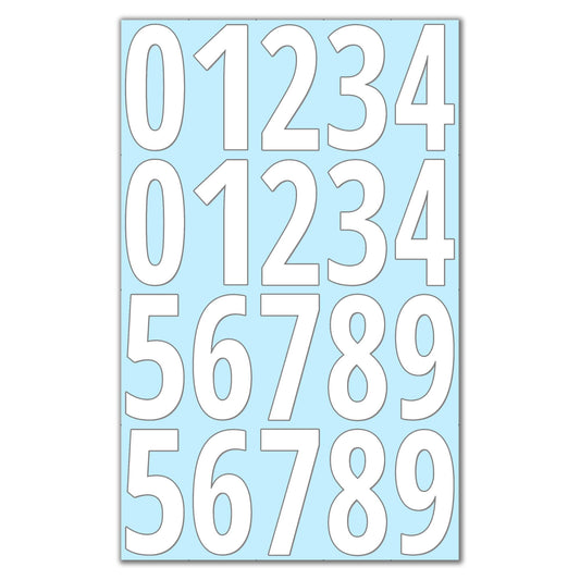 300 Pieces, 3" - Vinyl Stick on Numbers, Waterproof Number Stickers Labels - White 3 inches