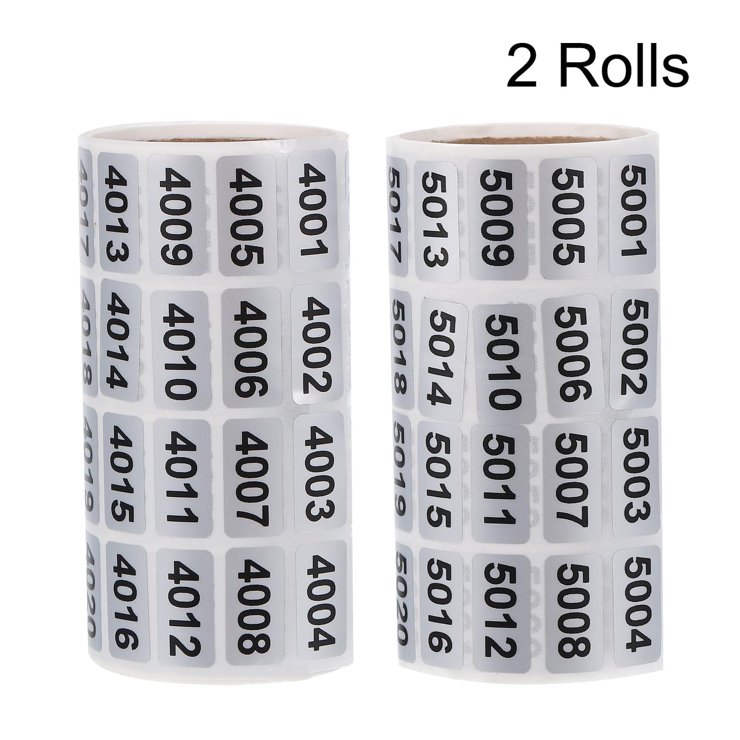 MECCANIXITY 4001 to 5000, 5001 to 6000 Consecutive Number Stickers Inventory Label Black Numbers for Office Warehouse Numbering Classification, Total 2000pcs