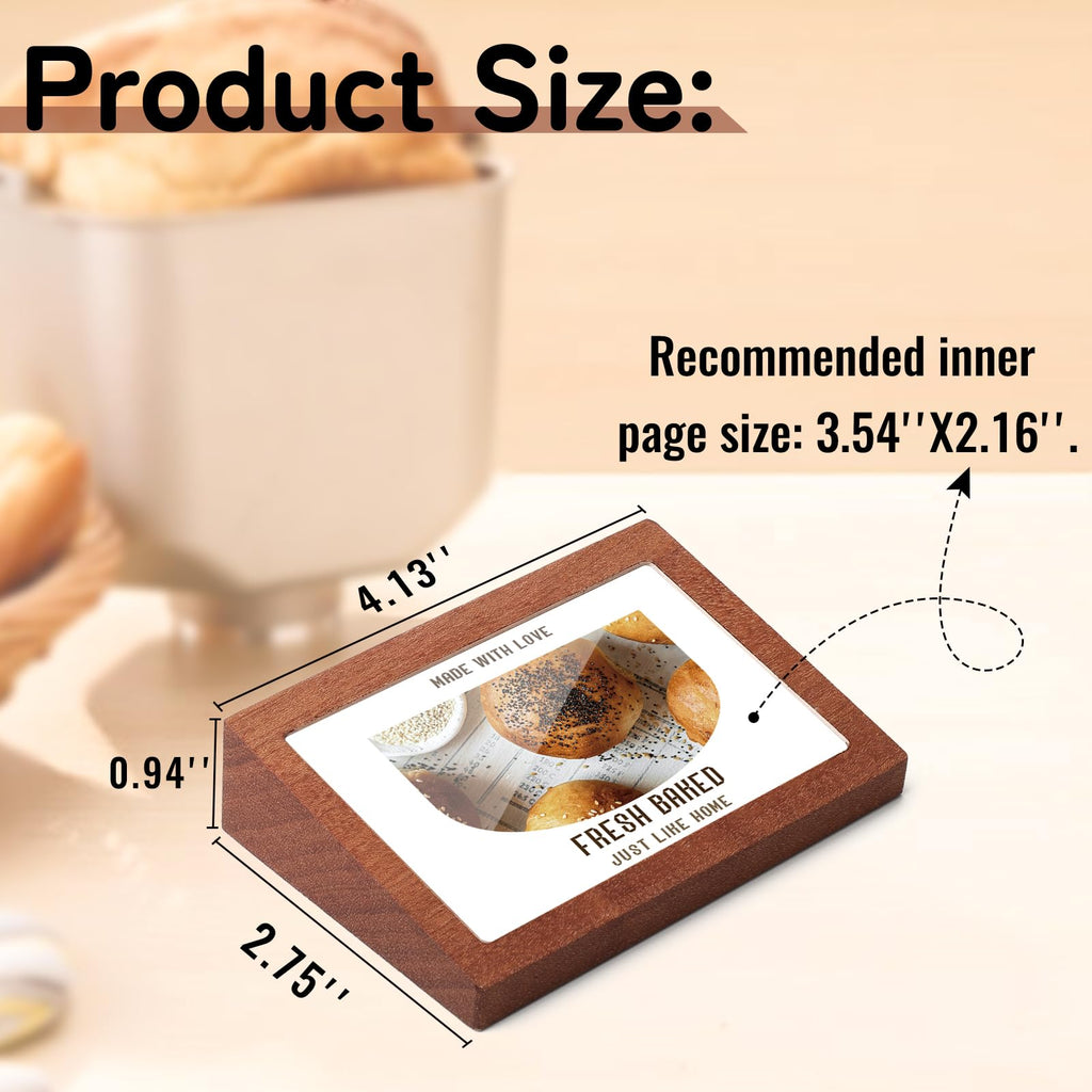 LIANHELILAI Wood Label Holder 2 Pack for Tabletop Stand or Recline