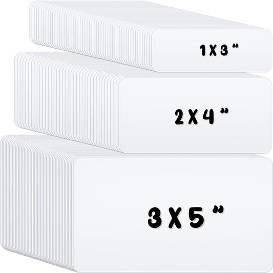 60 Pcs Dry Erase Magnetic Labels for Shelving 3'' x 5'', 2'' x 4'' and 1'' x 3'' White Magnetic Stickers Reusable Blank Name Tags for Office Education Home Fridge Use
