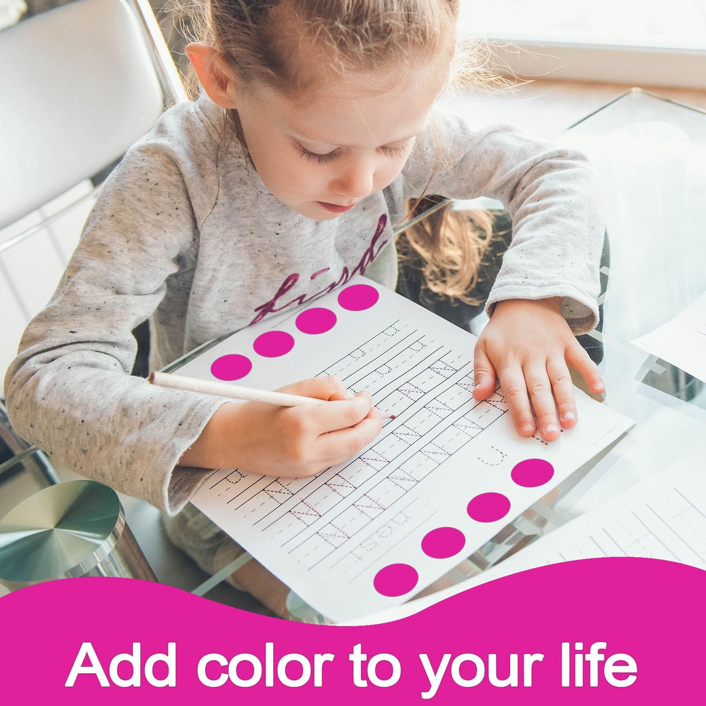1400 PCS Pink Dot Stickers Round Color Coding Labels Polka Circle Dot Label Sticker for Office,Classroom,Papers Etc