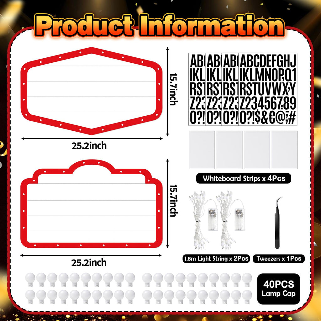 2 Pack Wedding Bottle Service Sign - Large Entrance Prop with LED Lights