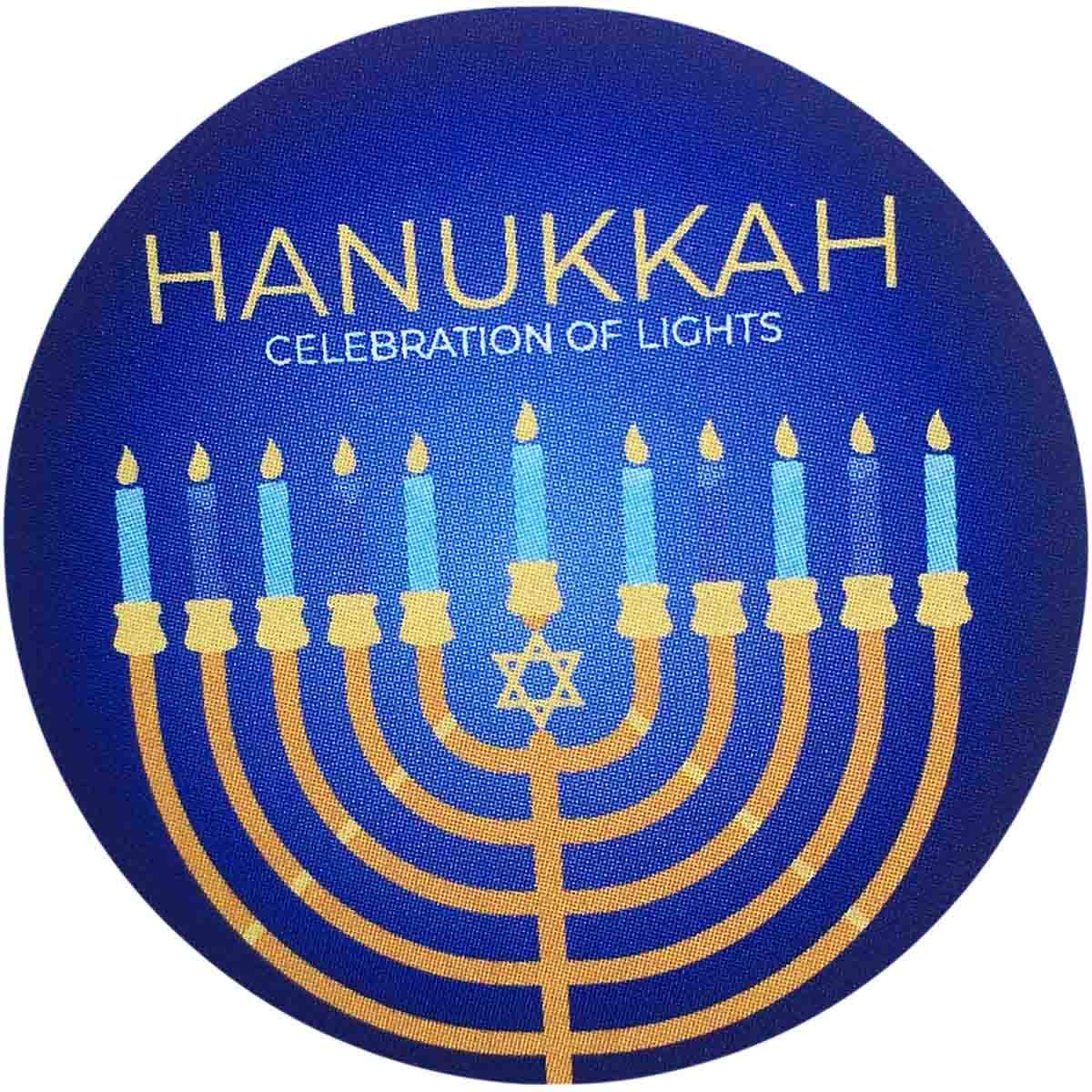 Happy Hanukkah Vibrant Blue and Gold Labels – Set of 100 Adhesive Holiday Stickers, 4 Unique Hanukkah Designs for Festive Gift Wrapping, Made in The USA