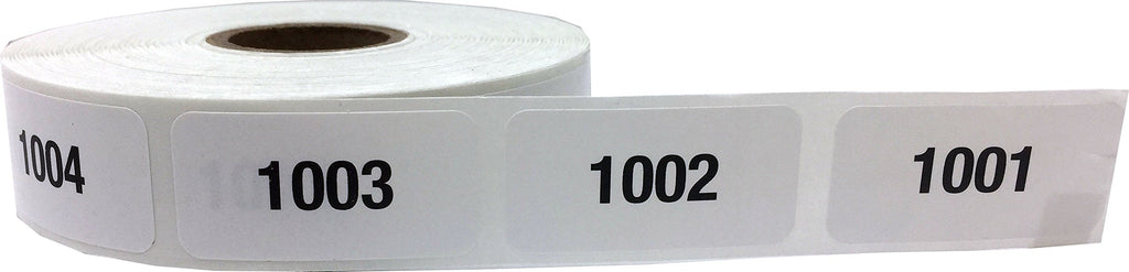 Consecutive Number Labels Bulk Pack Numbers 1 Through 10,000 White/Black .75 x 1.5 Rectangle Small Number Stickers for Inventory