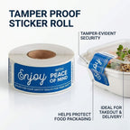 Angel's Peel Lounge Tamper Proof Stickers Roll — Tamper Evident Stickers for Food Delivery, Drink Lids, Containers, Writable Self Adhesive Seal Tape, Easy Application Labels - 1x3in 250-COUNTS, Blue