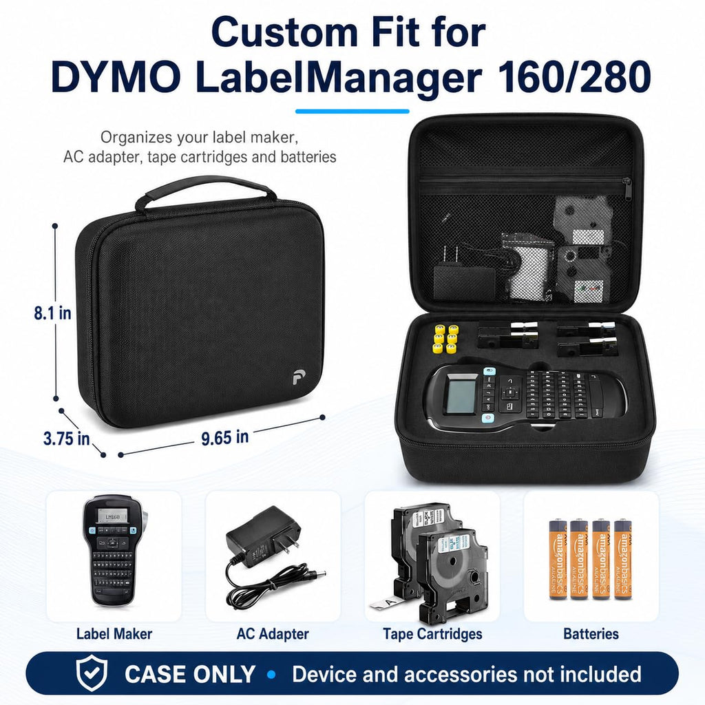 PAIYULE Label Maker Case for DYMO LabelManager 160/280, Black