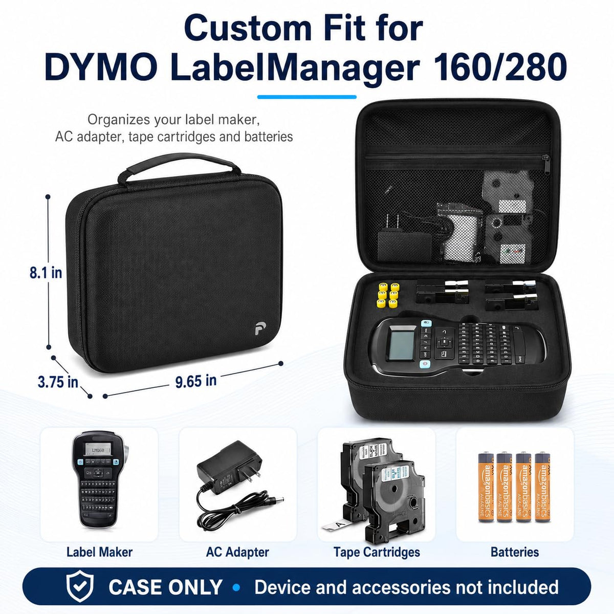 PAIYULE Label Maker Case for DYMO LabelManager 160/280, Black