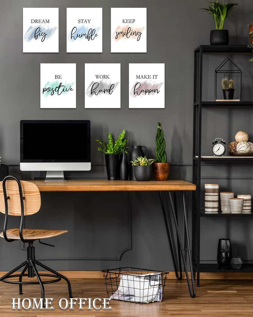 𝗗𝗿𝘀𝗼𝘂𝗺 Motivational Wall Decor Inspirational Office Wall Art Quotes Wall Art for Living Room Encouraging Canvas Posters for Office Bedroom Sayings for Wall Decor - 8” x10” x6 PCS (𝗙𝗿𝗮𝗺𝗲𝗱) Motivvational Wall Art - White 8''x 10''x 6pcs
