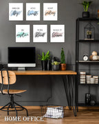 𝗗𝗿𝘀𝗼𝘂𝗺 Motivational Wall Decor Inspirational Office Wall Art Quotes Wall Art for Living Room Encouraging Canvas Posters for Office Bedroom Sayings for Wall Decor - 8” x10” x6 PCS (𝗙𝗿𝗮𝗺𝗲𝗱) Motivvational Wall Art - White 8''x 10''x 6pcs