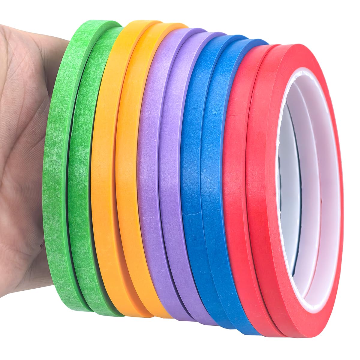JINBING Washi Paper Masking Tape Art Tape for DIY Nail Arts Drawing Pattern Making 1/4 Inch x 27 Yard (Apple Green) Apple green