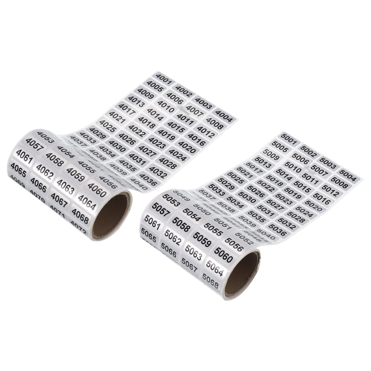 MECCANIXITY 4001 to 5000, 5001 to 6000 Consecutive Number Stickers Inventory Label Black Numbers for Office Warehouse Numbering Classification, Total 2000pcs