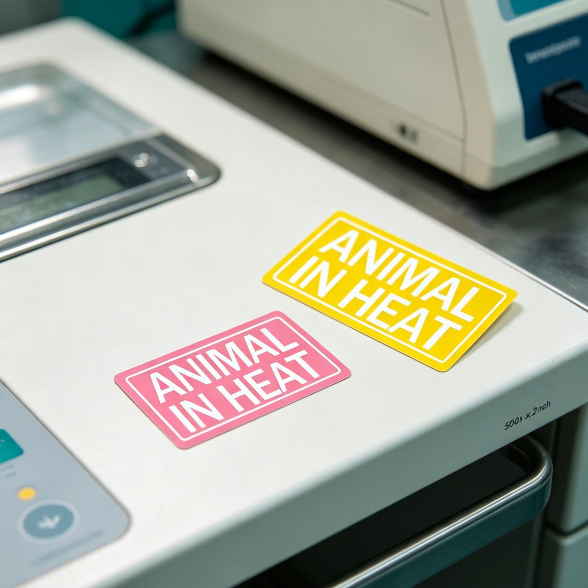 500 Pcs Animal in Heat Veterinary Labels 1x2 Inch – Estrus Cycle Tracking Stickers for Vet Clinics, Kennels & Breeding Farms – Heat Detection Monitoring Supplies