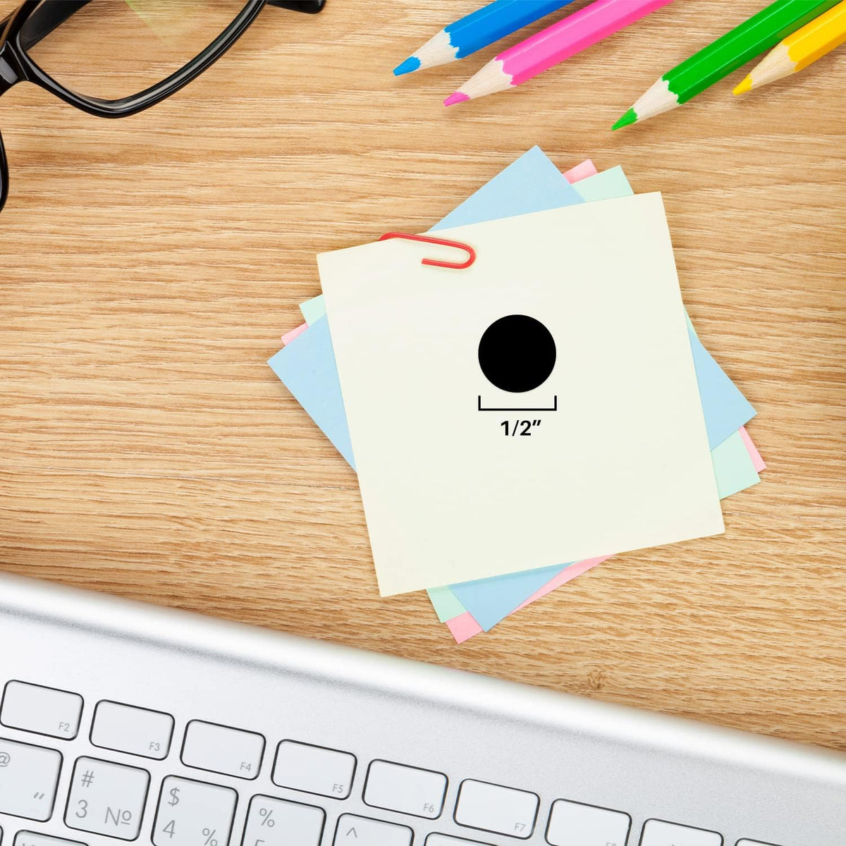 ChromaLabel 0.50 inch round black removable color code dot stickers, pack of 1200 for labeling and organization.