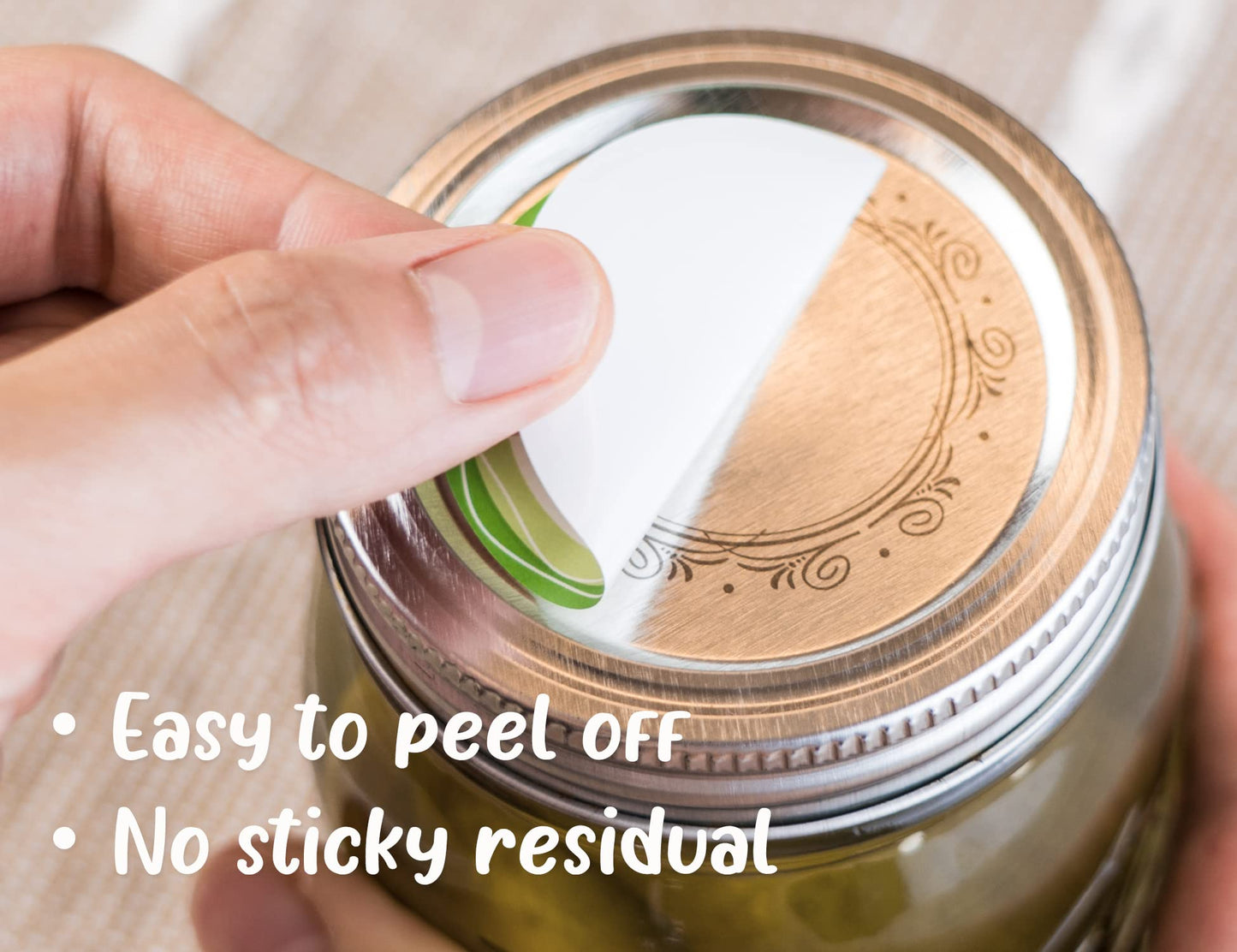 Mason Jar Lid Labels, Removable Canning Label, Waterproof Write-On Meal Prep Label for Food Container, Glass Bottle, Canned Jams, Preserve, Home & Kitchen Organization, 90 (Forest Streams) Forest Streams