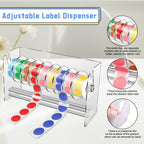 Sticker Dispenser,Label Dispenser,Sticker Holder Organizer,Sticker Roll Dispenser,Adjustable 9 Disks Acrylic Lable Roll Holder Organizer, Label Stand for Holding Tape Sticker Label Office and Home
