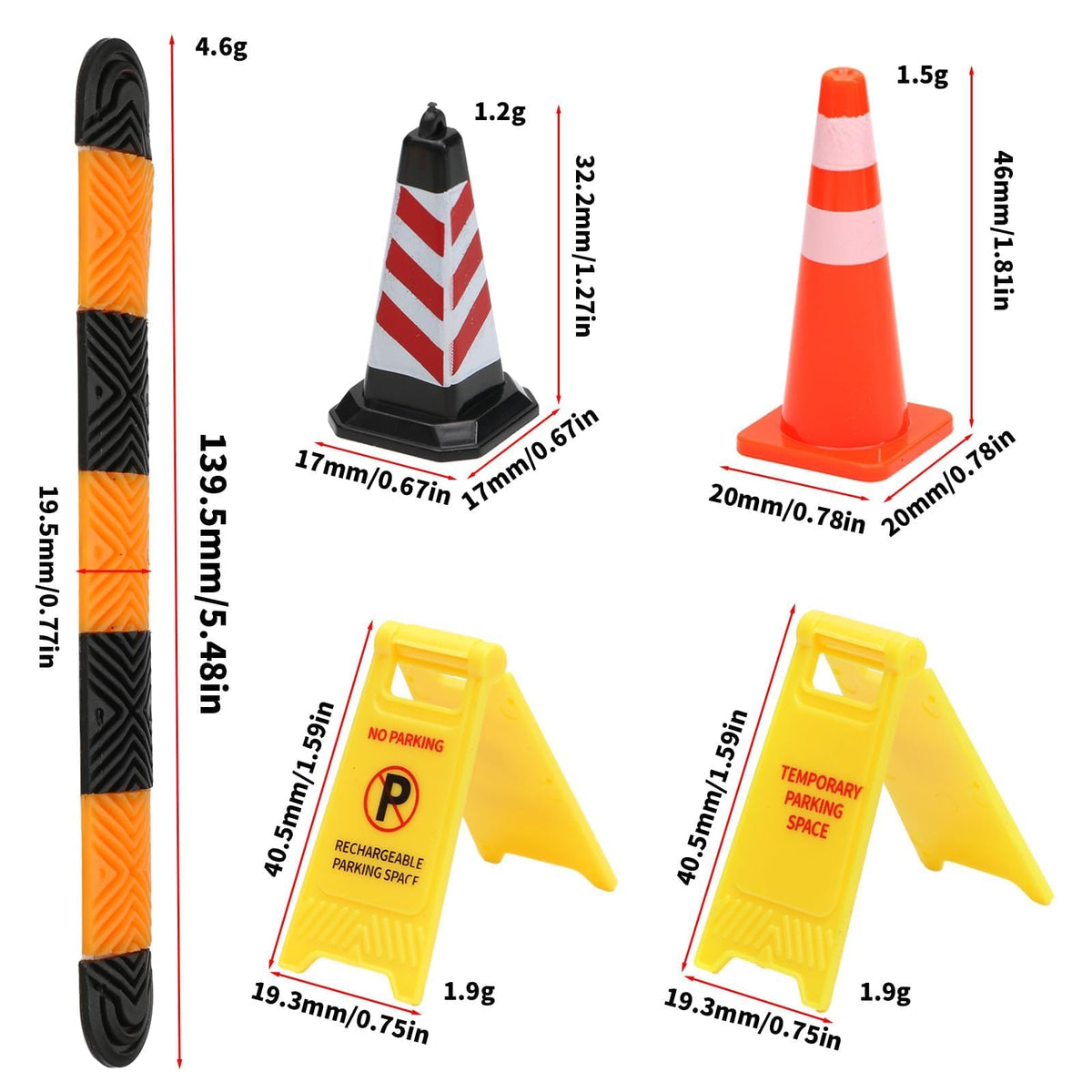 Miniature Traffic Accessories Set for 1/18 1/24 1/30 RC Cars